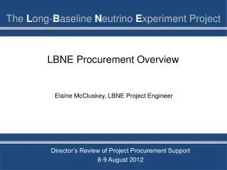 LBNE Procurement Overview