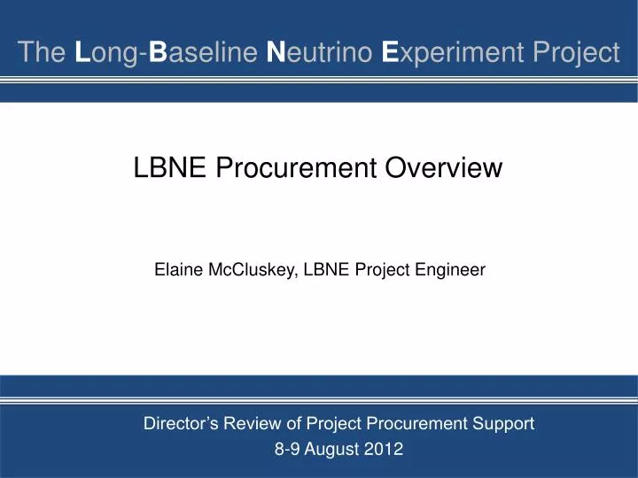 lbne procurement overview