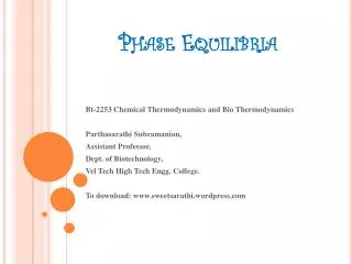 Phase Equilibria