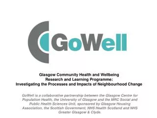 Glasgow Community Health and Wellbeing Research and Learning Programme: