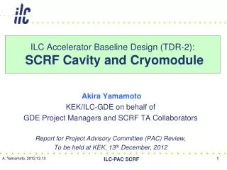 ILC Accelerator Baseline Design (TDR-2): SCRF Cavity and Cryomodule