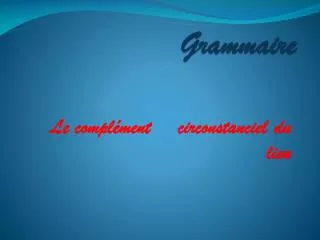 grammaire