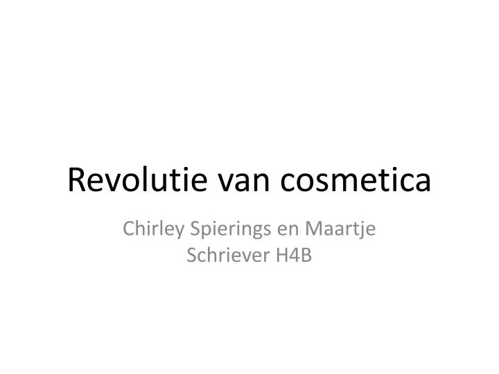 revolutie van cosmetica