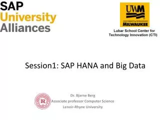 Session1: SAP HANA and Big Data