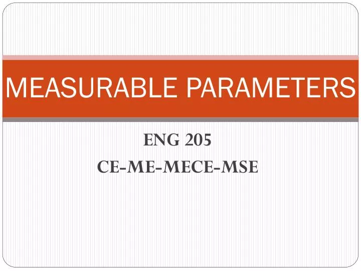 measurable parameters