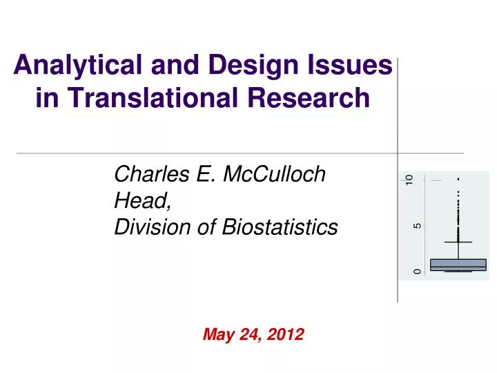 analytical and design issues in translational research