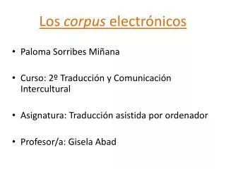 los corpus electr nicos