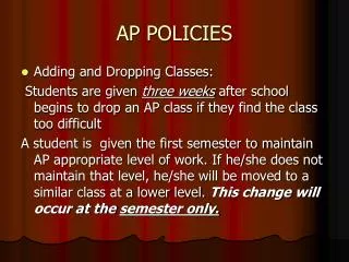 AP POLICIES