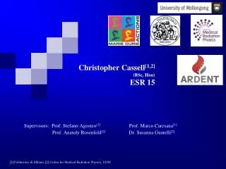 Christopher Cassell [1,2] (BSc, Hon) ESR 15