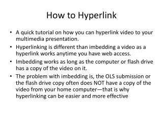 How to Hyperlink