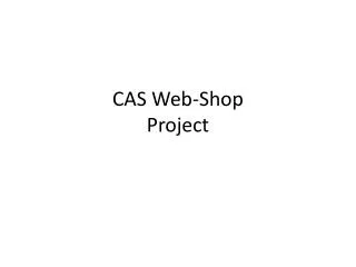 CAS Web-Shop Project