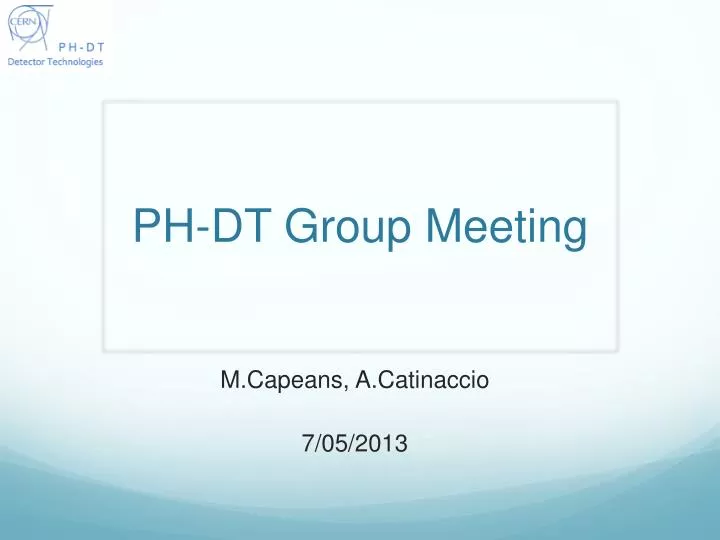 ph dt group meeting