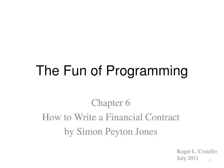 the fun of programming