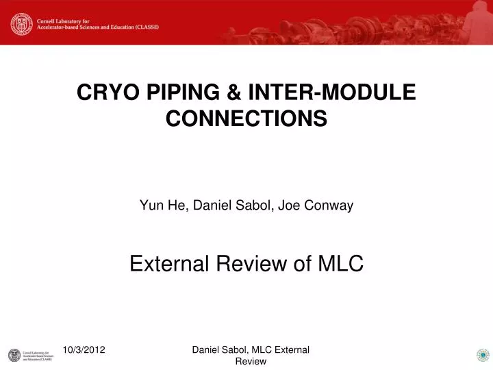 cryo piping inter module connections