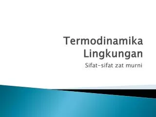 termodinamika lingkungan