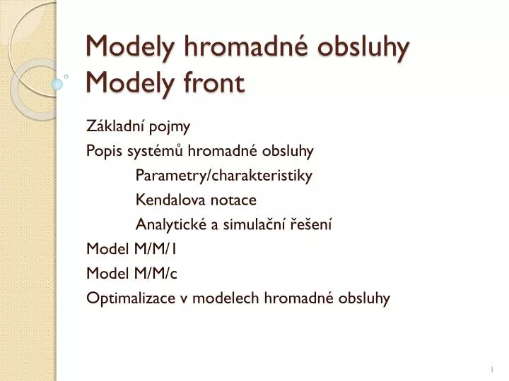 modely hromadn obsluhy modely front