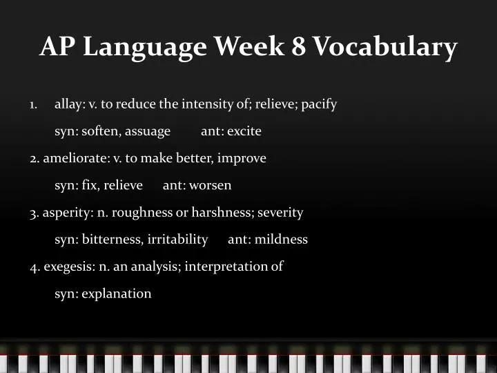 ap language week 8 vocabulary