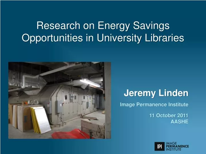 research on energy savings opportunities in university libraries