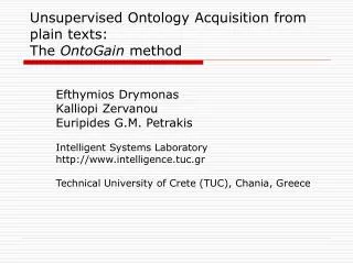 Unsupervised Ontology Acquisition from plain texts : The OntoGain method