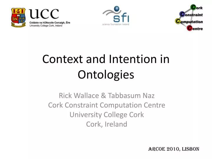 context and intention in ontologies