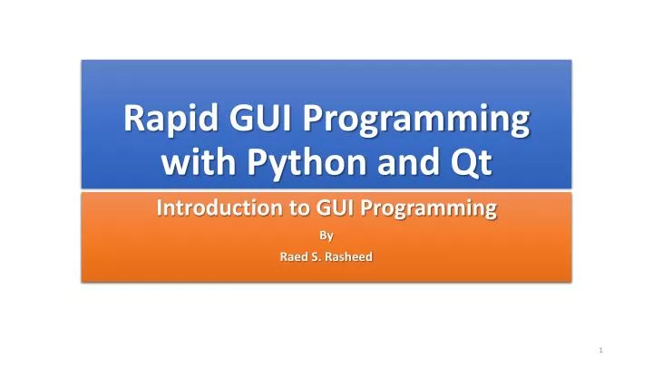 rapid gui programming with python and qt