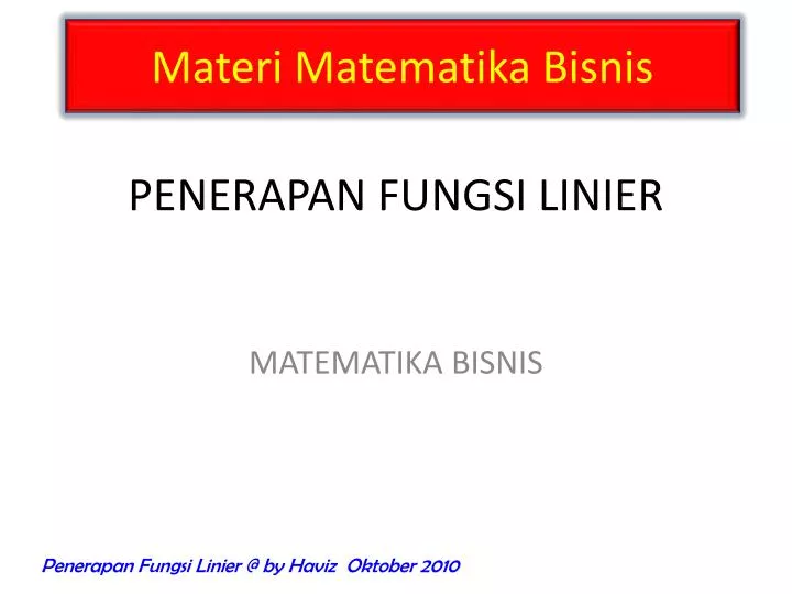 penerapan fungsi linier