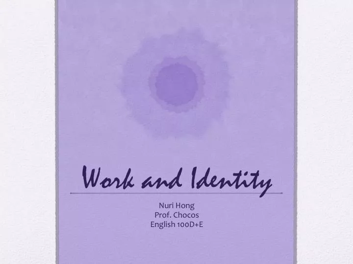 work and identity