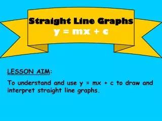 Straight Line Graphs y = mx + c