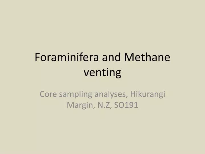 foraminifera and methane venting