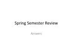Spring Semester Review