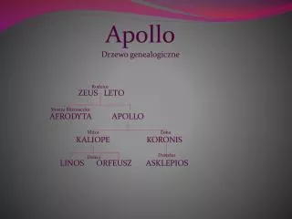 ZEUS LETO AFRODYTA APOLLO KALIOPE KORONIS