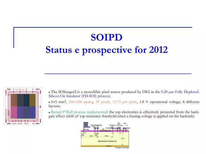 soipd status e prospective for 2012