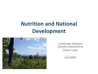 Nutrition and National Development