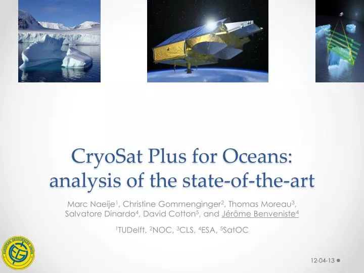 cryosat plus for oceans analysis of the state of the art