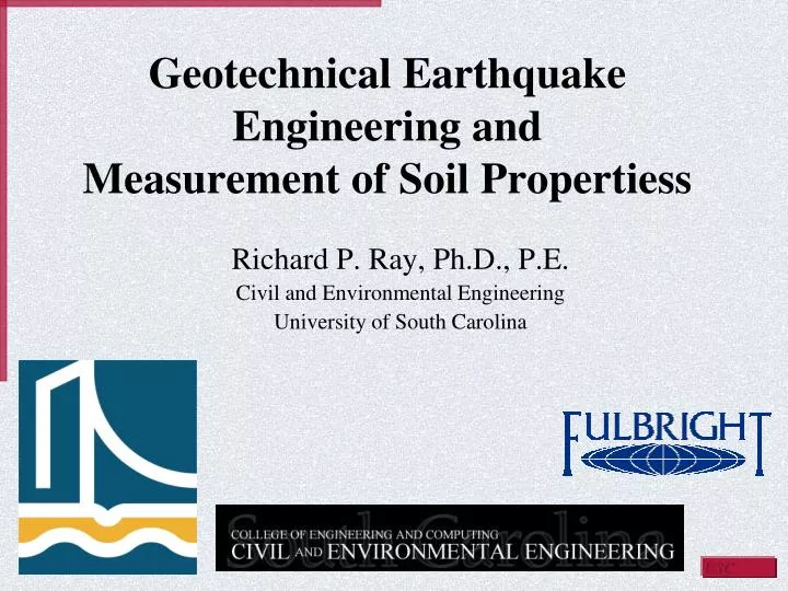 geotechnical earthquake engineering and measurement of soil propertiess