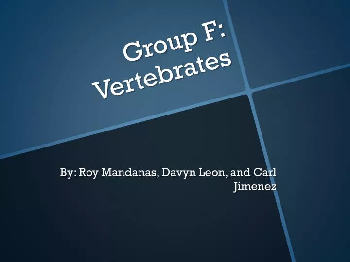 group f vertebrates