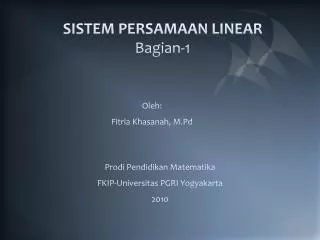 sistem persamaan linear bagian 1