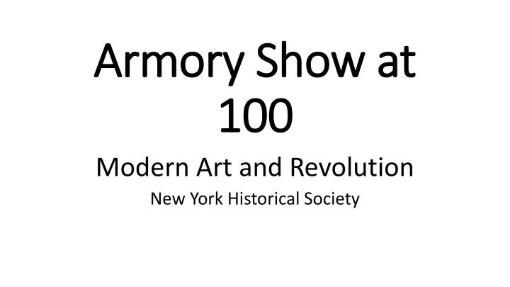 armory show at 100