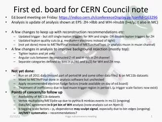 First ed. board for CERN Council note