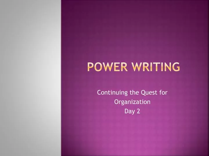 power writing