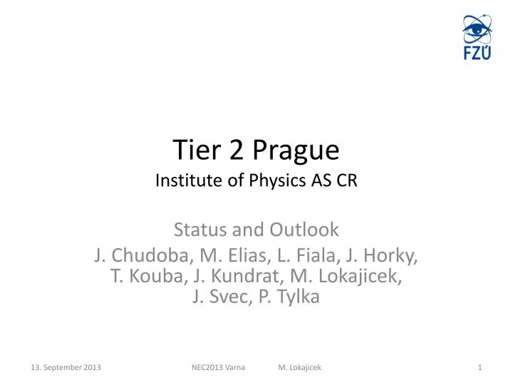 tier 2 prague institute of physics as cr