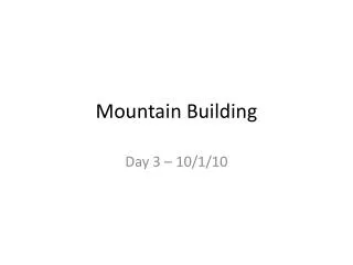 Mountain Building