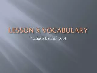lesson x vocabulary