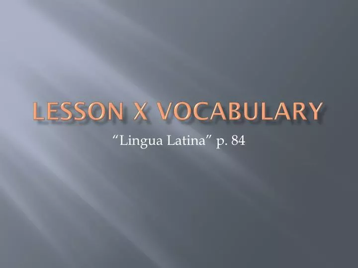 lesson x vocabulary