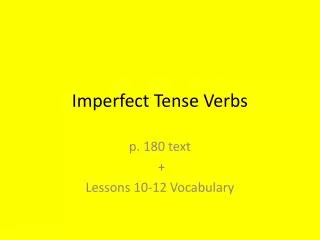 Imperfect Tense Verbs