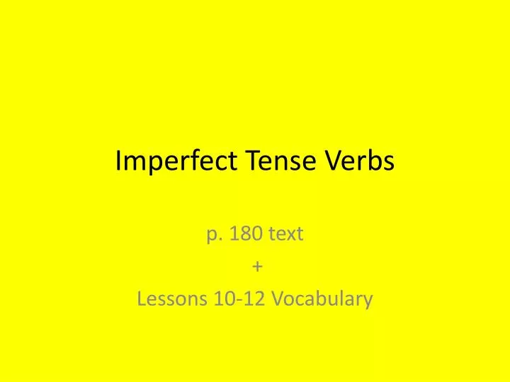 imperfect tense verbs