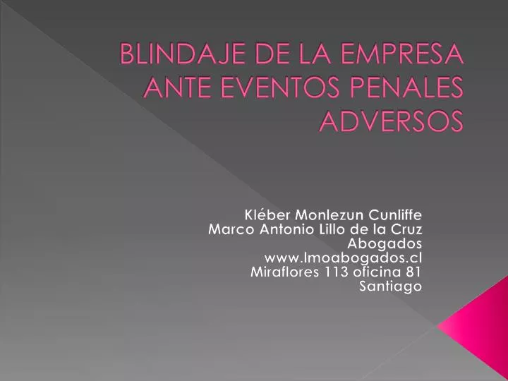 blindaje de la empresa ante eventos penales adversos