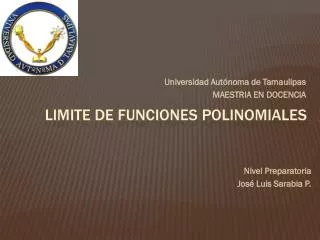 limite de funciones polinomiales