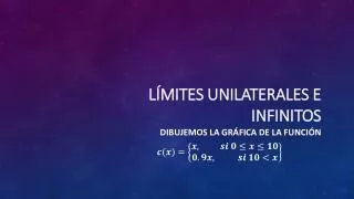Límites unilaterales e infinitos