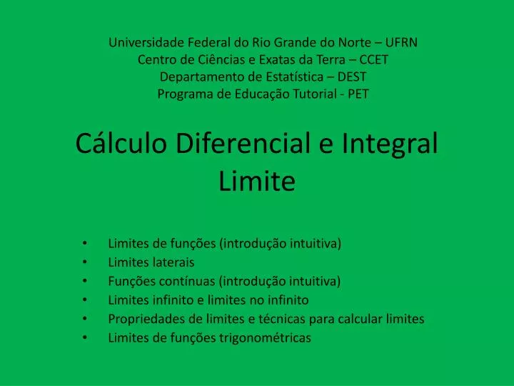 c lculo diferencial e integral limite